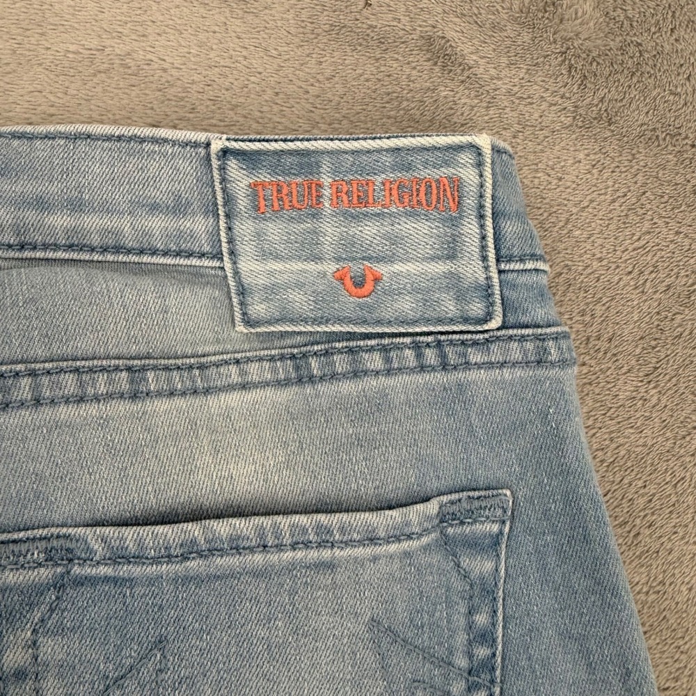 True Religion Halle Super Skinny Jeans Womens 25 Light Wash Floral Embroidered - Picture 14 of 16